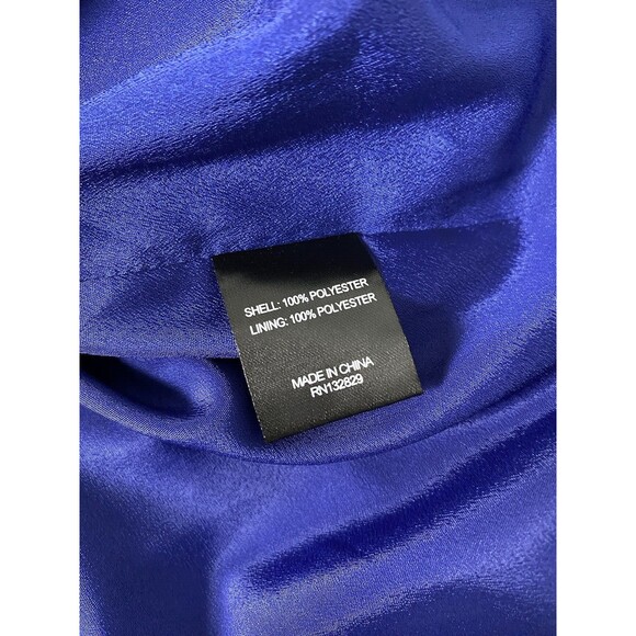 House of Harlow 1960 Mini Dress Size M Blue Floral Semi Sheer Sleeves Wedding - Picture 7 of 13